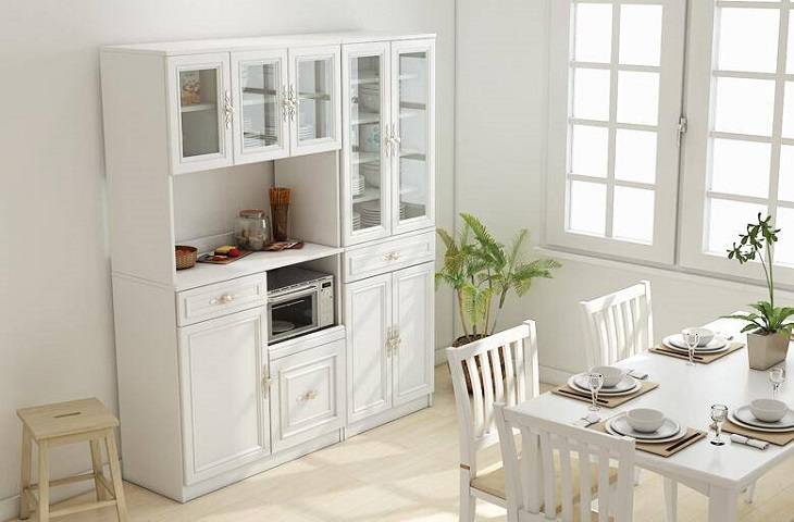 白色簡歐風格餐邊柜